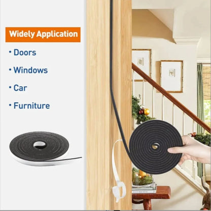 SelfAdhesive Foam Window Sealing Strip Windproof Soundproof Dustproof Weather Stripping For Doors A 3