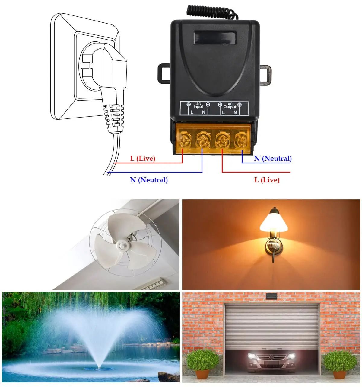 RF Wireless Remote Control Switch Relay For AC Ideal For Lights Lamps Water Pumps And Door Access S 1