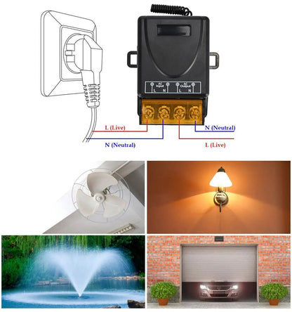 RF Wireless Remote Control Switch Relay For AC Ideal For Lights Lamps Water Pumps And Door Access S 1