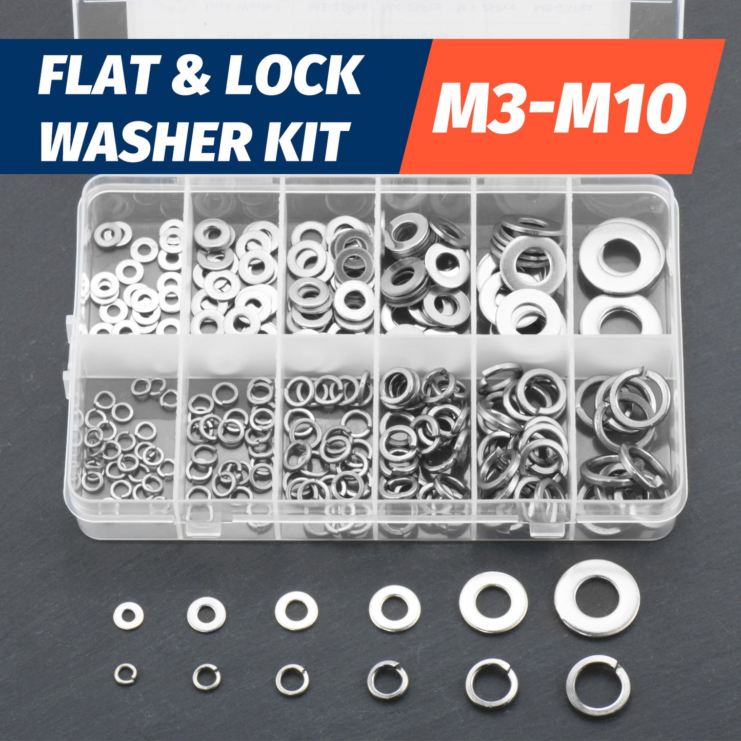 Premium Washer KitStainless Steel Lock  Flat Washers M3M10All Purpose Hardware Set For Metalworking 2