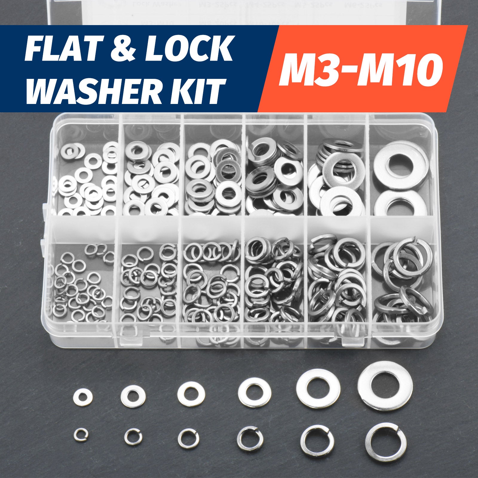 Premium Washer KitStainless Steel Lock  Flat Washers M3M10All Purpose Hardware Set For Metalworking 2