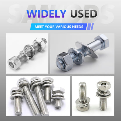 Premium Washer KitStainless Steel Lock  Flat Washers M3M10All Purpose Hardware Set For Metalworking 5