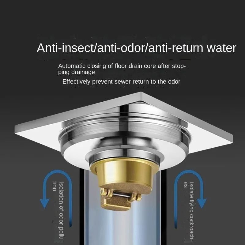 Bathroom Drain Sink Strainer Brass Floor Drain Core Fast Drainage Odor  Insect Proof Shower Backflo 3