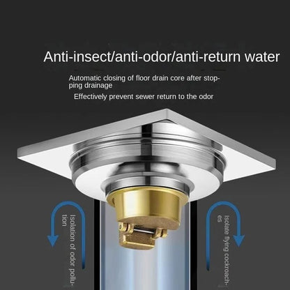 Bathroom Drain Sink Strainer Brass Floor Drain Core Fast Drainage Odor  Insect Proof Shower Backflo 3