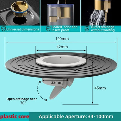 Bathroom Drain Sink Strainer Brass Floor Drain Core Fast Drainage Odor  Insect Proof Shower Backflo 8