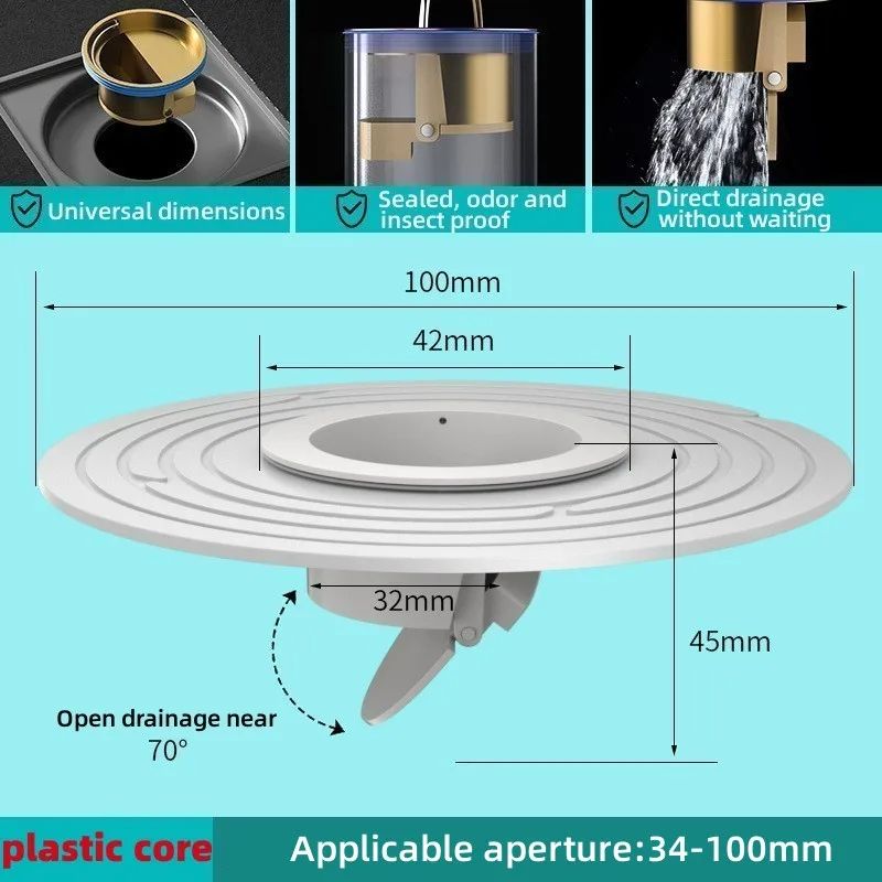 Bathroom Drain Sink Strainer Brass Floor Drain Core Fast Drainage Odor  Insect Proof Shower Backflo 9
