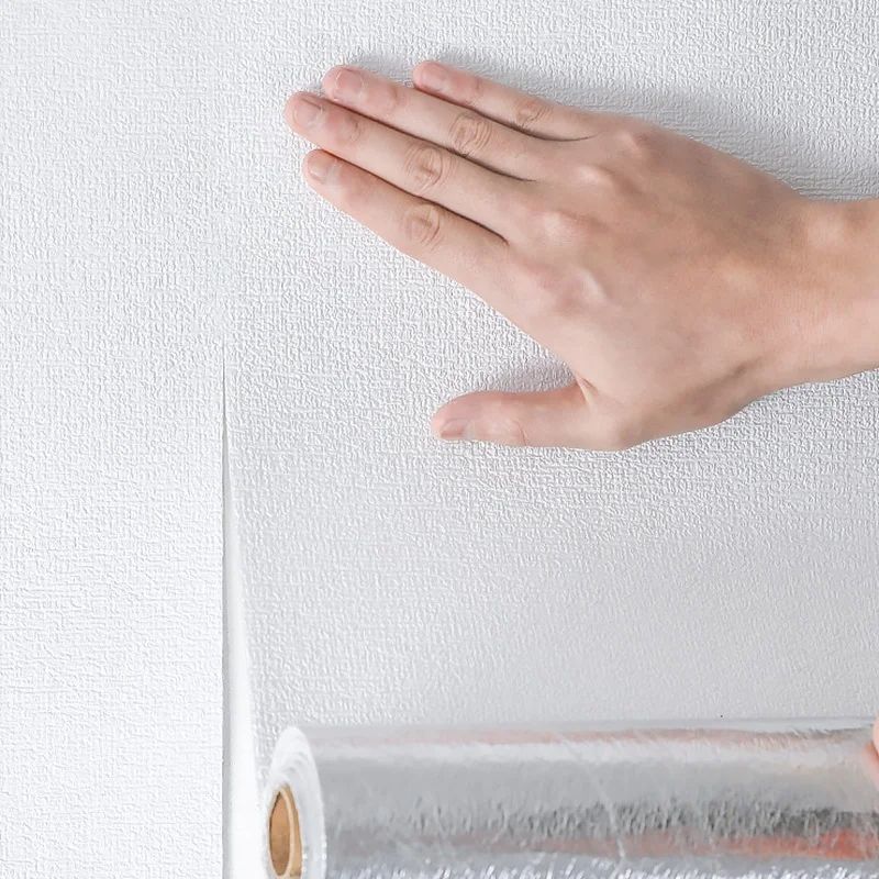 Linen 3D Foam SelfAdhesive PVC Wallpaper Thickened Waterproof Solid Color Wall Stickers For Home Re 1