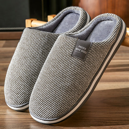 Men Warm Cotton Slippers Cozy Indoor & Bedroom Slippers with Plush Fluffy Comfort