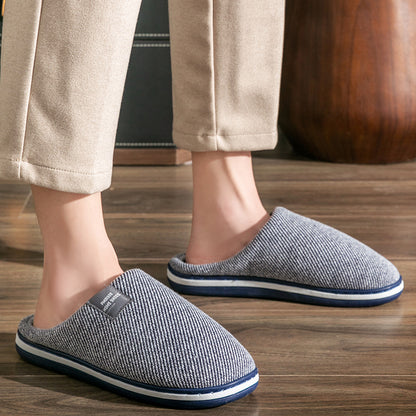 Men Warm Cotton Slippers Cozy Indoor & Bedroom Slippers with Plush Fluffy Comfort