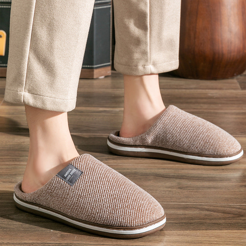 Men Warm Cotton Slippers Cozy Indoor & Bedroom Slippers with Plush Fluffy Comfort