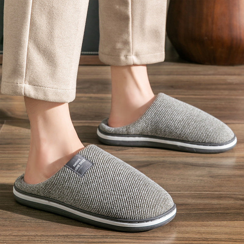 Men Warm Cotton Slippers Cozy Indoor & Bedroom Slippers with Plush Fluffy Comfort