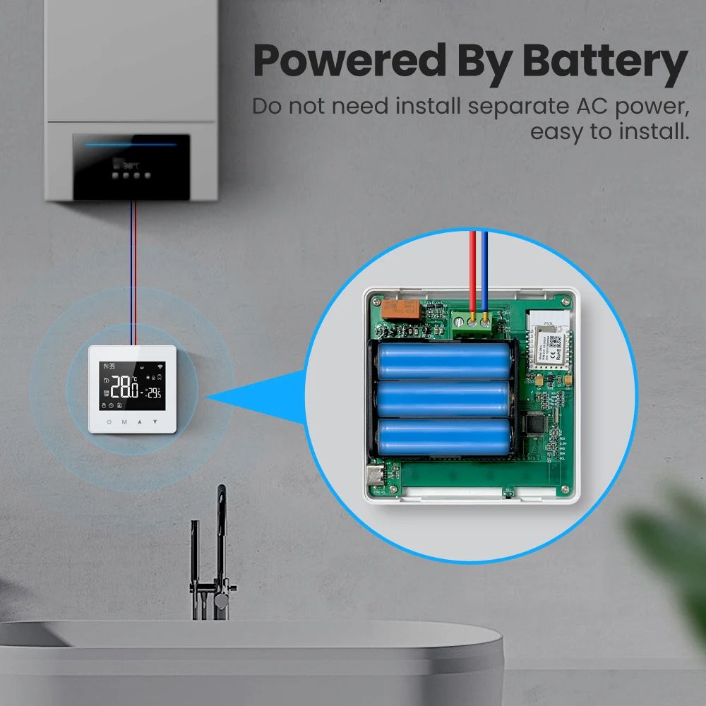 AVATTO Tuya WiFi Smart Thermostat BatteryPowered Temperature Controller For WaterGas Boilers 3