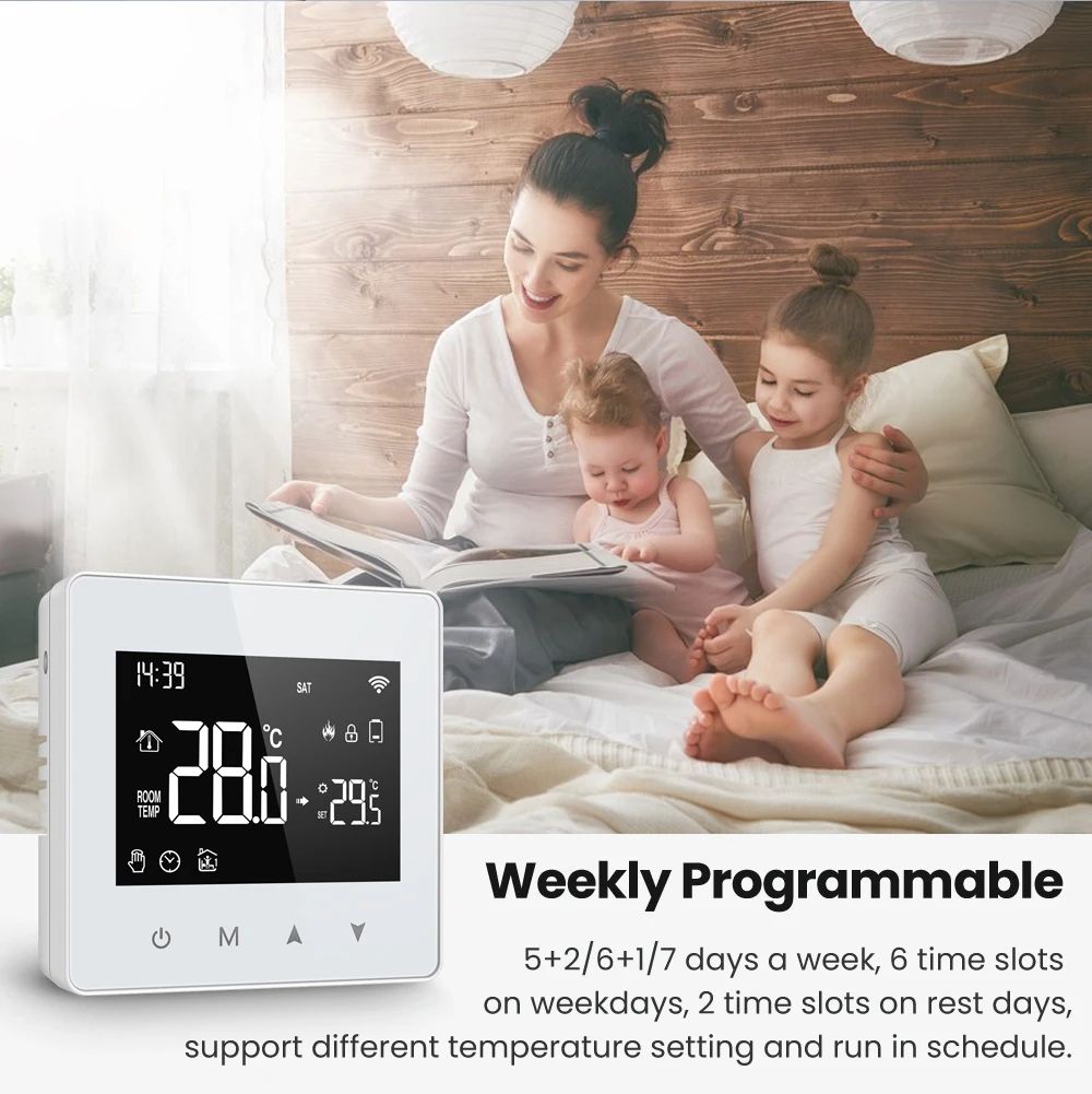 AVATTO Tuya WiFi Smart Thermostat BatteryPowered Temperature Controller For WaterGas Boilers 5