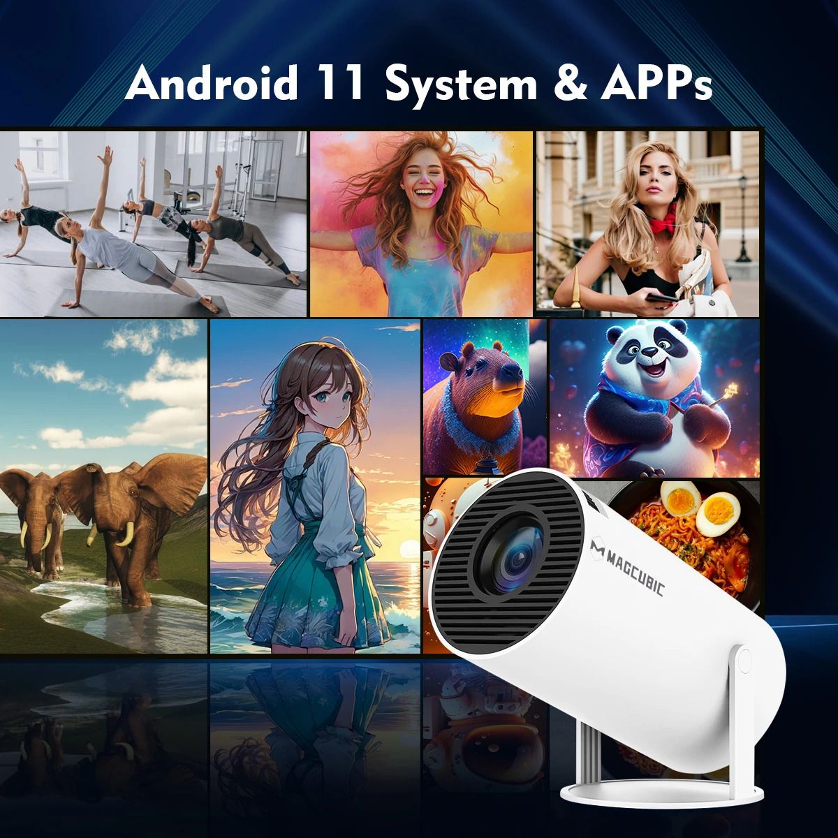 Magcubic HY300 Pro 4K Smart Projector  Portable Home Theater With Android 11 Dual WiFi 6 And Blueto 11