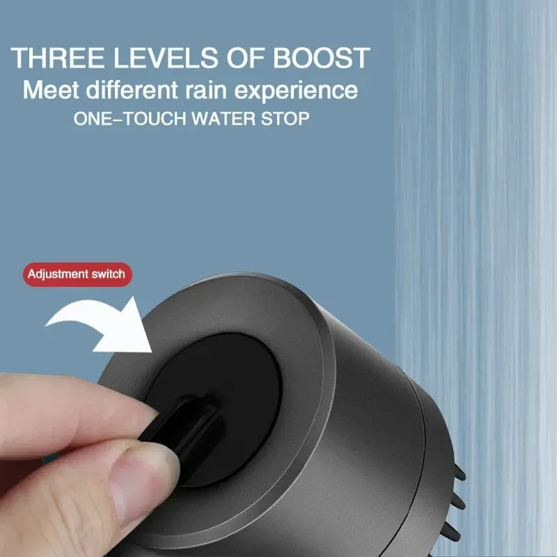High Pressurized Filter Shower Head Adjustable Spray With Massage Brush Rain Faucet Water Saving Ba
