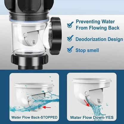 Retractable FlipTop Sink Drain With Deodorizing Filter Flexible Downspout For Bathroom  Kitchen Ant 2