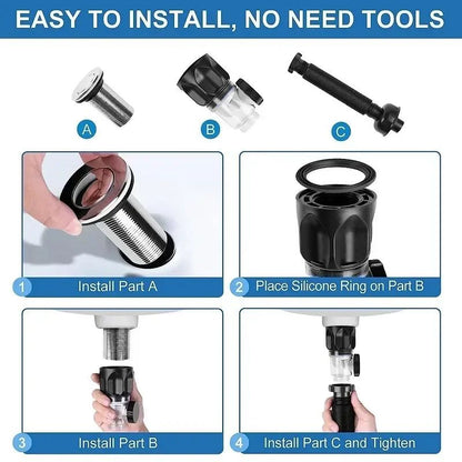 Retractable FlipTop Sink Drain With Deodorizing Filter Flexible Downspout For Bathroom  Kitchen Ant 5