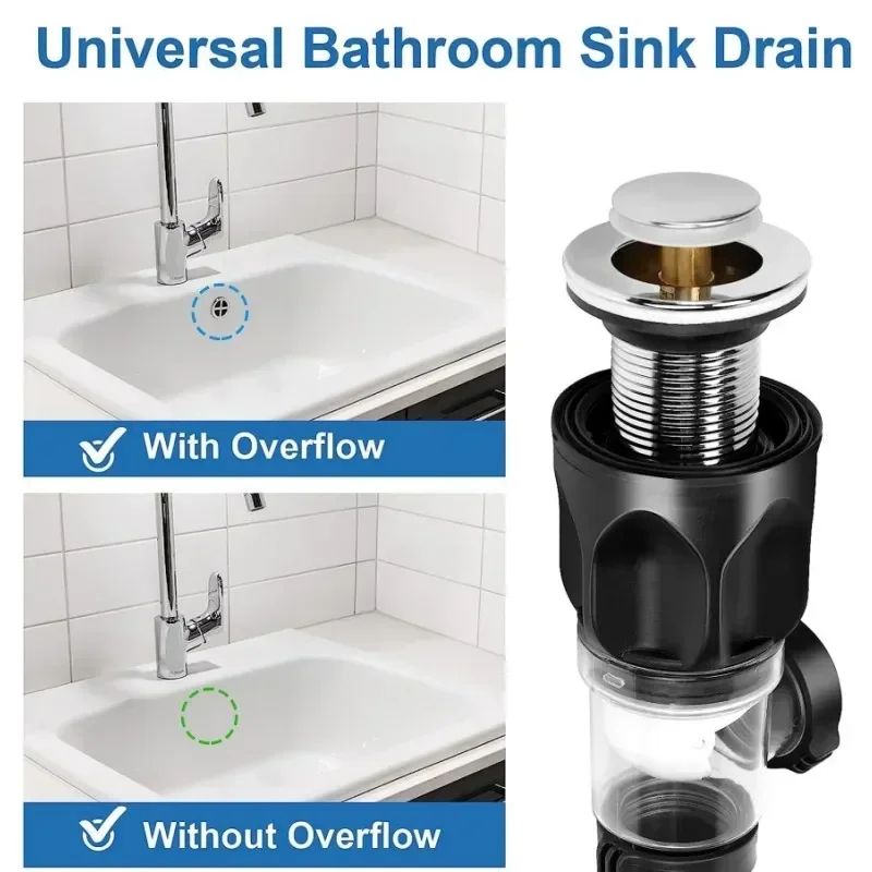 Retractable FlipTop Sink Drain With Deodorizing Filter Flexible Downspout For Bathroom  Kitchen Ant 3