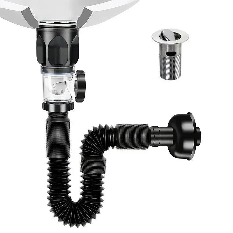 Retractable FlipTop Sink Drain With Deodorizing Filter Flexible Downspout For Bathroom  Kitchen Ant 6