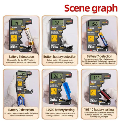 BT189 Universal LCD Battery Tester 9V AA AAA C D N  Button Cells Checker
