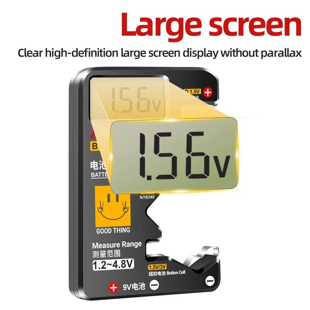 BT189 Universal LCD Battery Tester 9V AA AAA C D N  Button Cells Checker