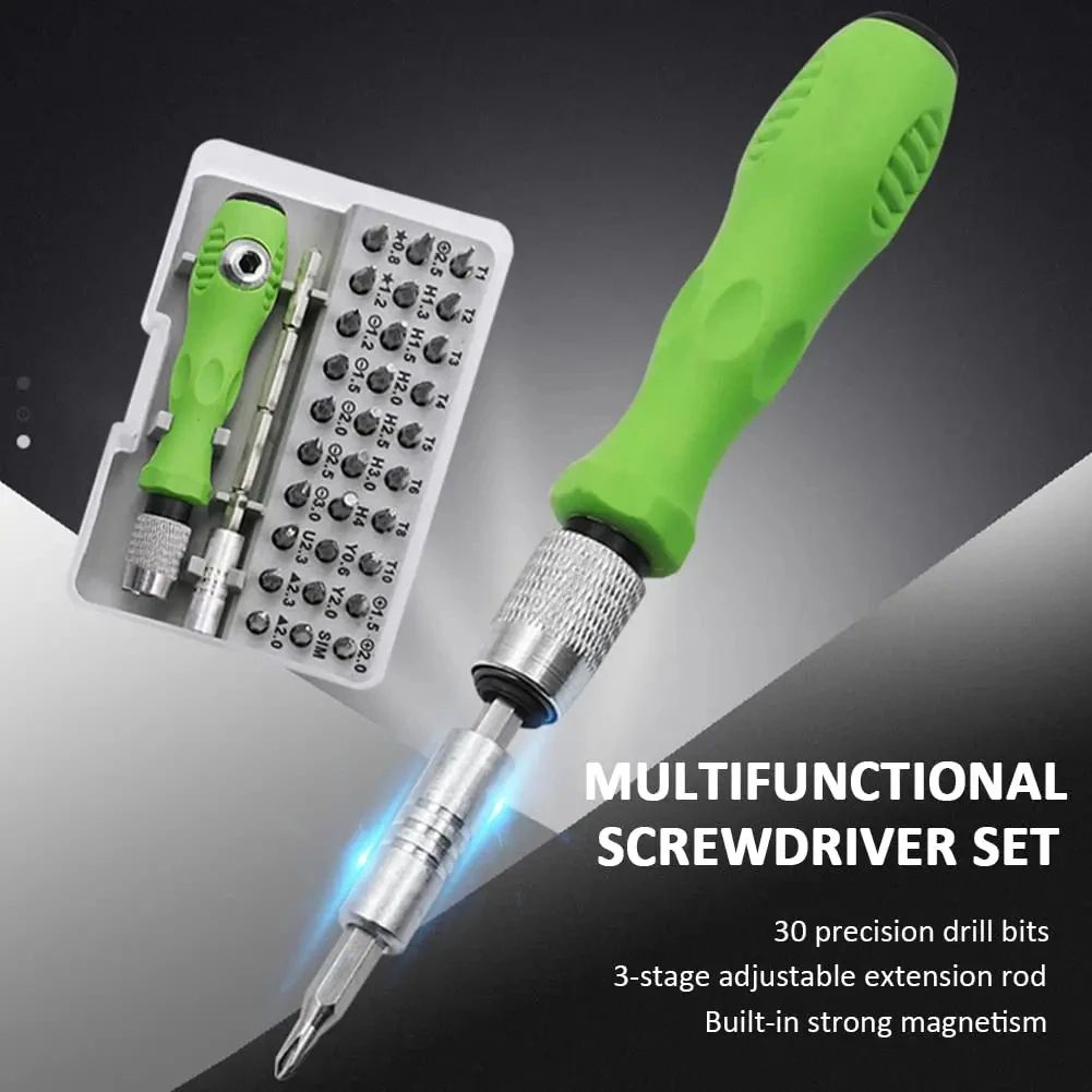 Multifunctional Magnetic Screwdriver Set, Torx, Phillips Bits for Phone, Watch, PC, Laptop, and Electronics Repair