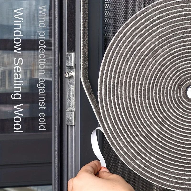 SelfAdhesive Weather Stripping Brush Windproof Dustproof Sound Insulation Seal For Doors  Windows 1