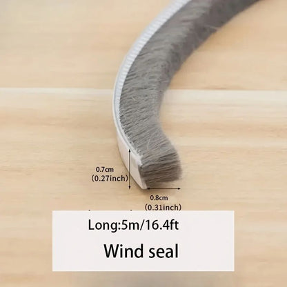 SelfAdhesive Weather Stripping Brush Windproof Dustproof Sound Insulation Seal For Doors  Windows 4