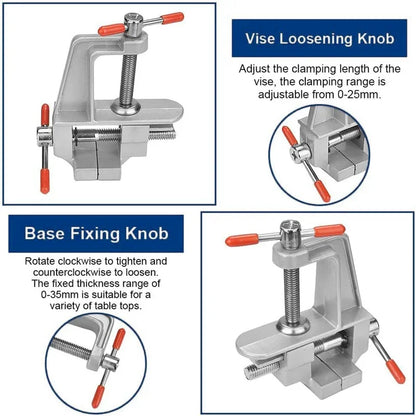 Small 35 Aluminum Miniature Bench Vise Table Clamp Tool for Jewelry  Hobby Work