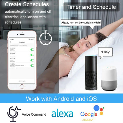 Smart WiFi Curtain Switch Smart Life Roller Shutter Electric Motor Compatible With Google Home  Ale 1