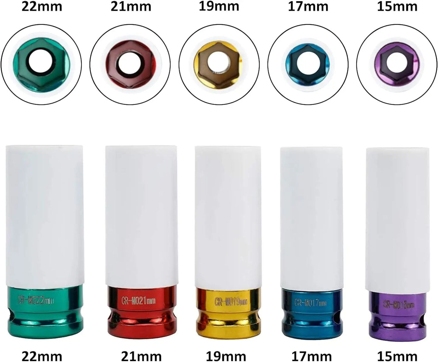 Drive Wheel Protector Impact Socket Set Thin Wall Deep Sockets With Durable Plastic Sleeves 2