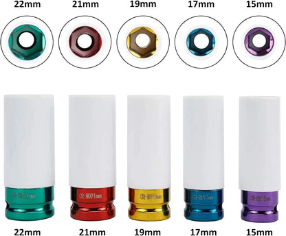 Drive Wheel Protector Impact Socket Set Thin Wall Deep Sockets With Durable Plastic Sleeves 2
