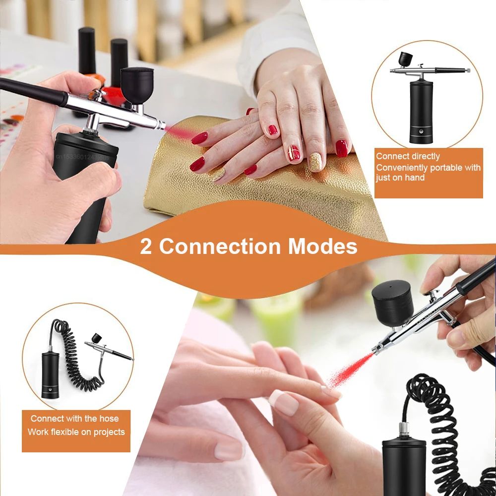 Airbrush Nail Art Painting Kit With Compressor Mini Portable Airbrush Gun Set 2
