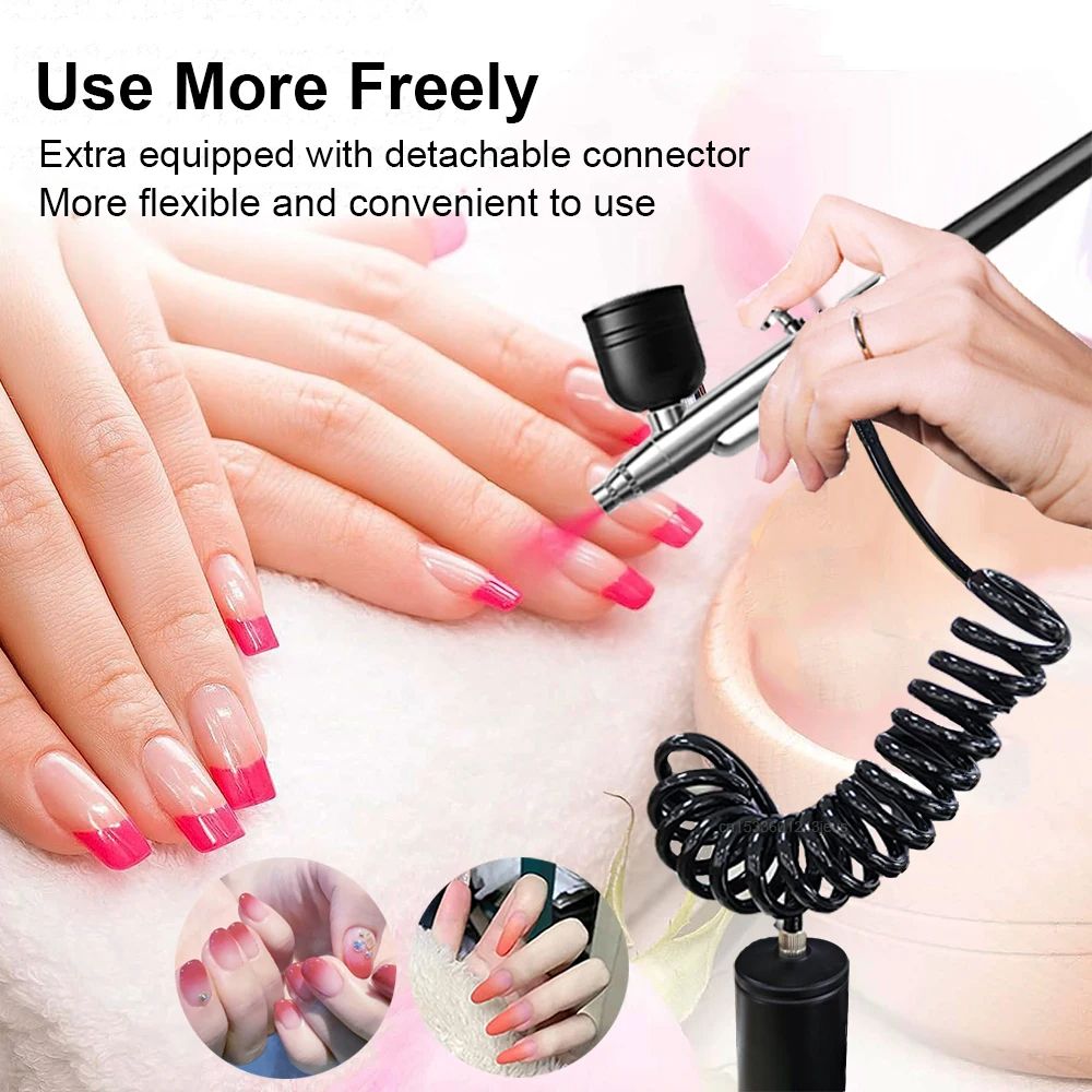 Airbrush Nail Art Painting Kit With Compressor Mini Portable Airbrush Gun Set 3