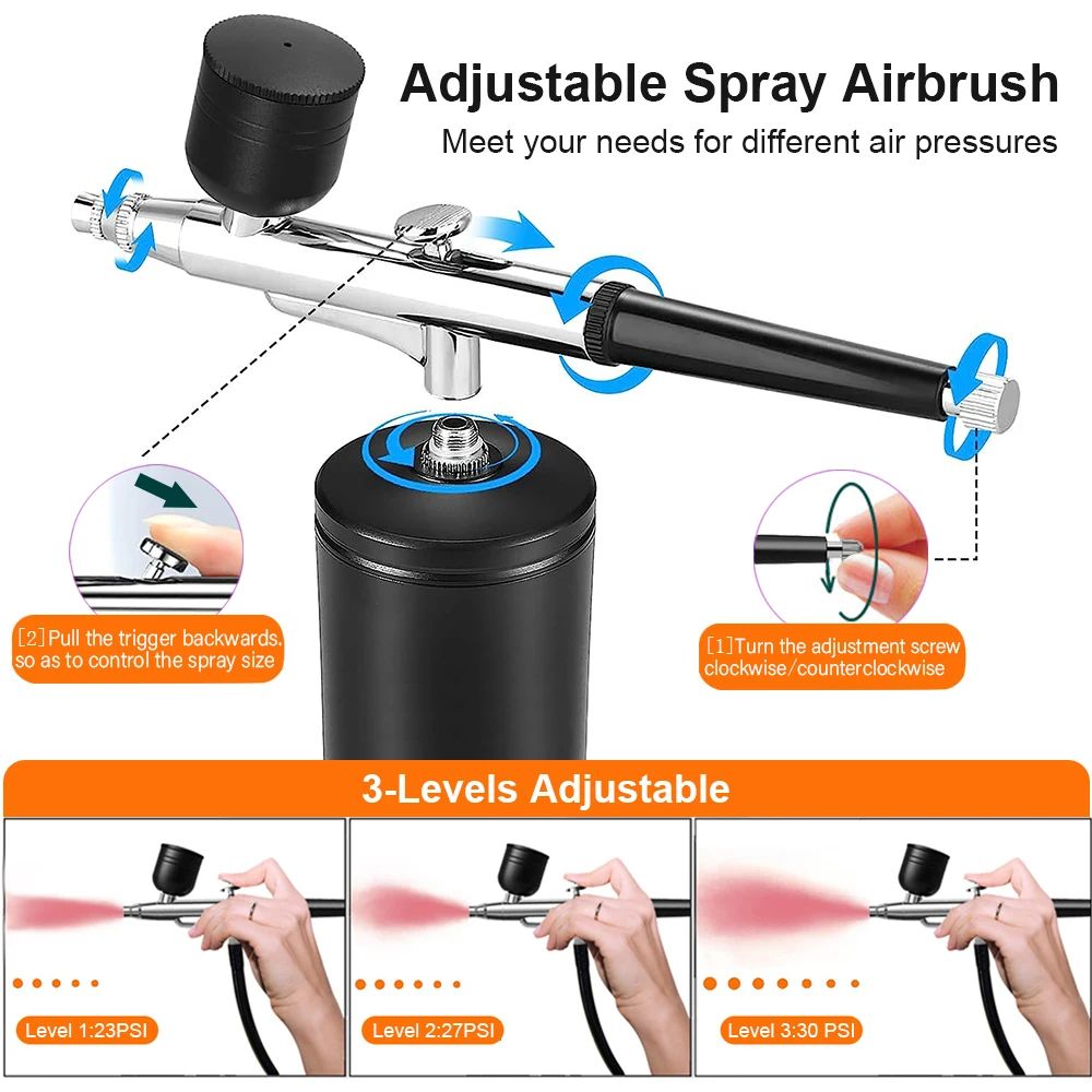 Airbrush Nail Art Painting Kit With Compressor Mini Portable Airbrush Gun Set 4
