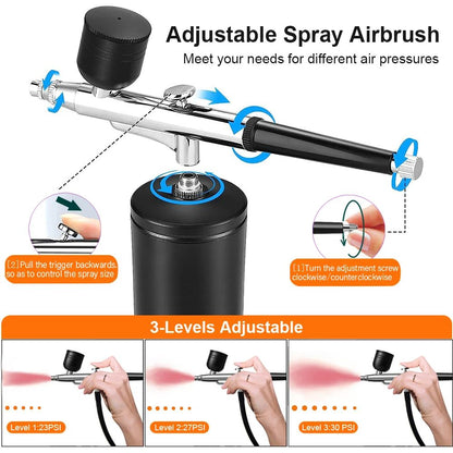 Airbrush Nail Art Painting Kit With Compressor Mini Portable Airbrush Gun Set 4