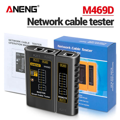 M469D LAN Cable Tester for RJ45/RJ11, Network Line Tracker & Diagnostic Tool