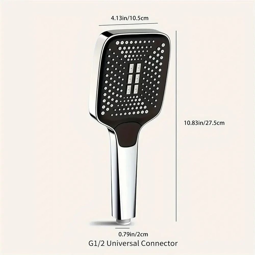 Adjustable Shower Head 3 Mode Rainfall Shower High Pressure Water Saving Large Flow Showerhead For  1