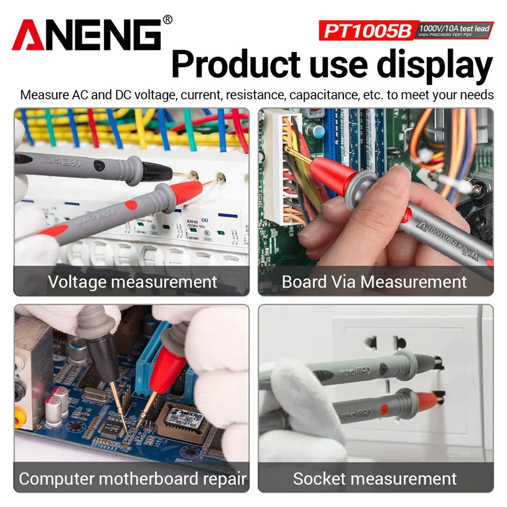 Digital Multimeter Probe Test Leads Universal Needle Tip Pen Cable Wire For Multi Meter Tester Kit 5