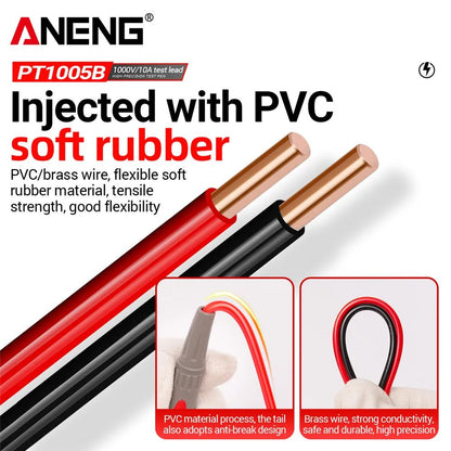 Digital Multimeter Probe Test Leads Universal Needle Tip Pen Cable Wire For Multi Meter Tester Kit 2