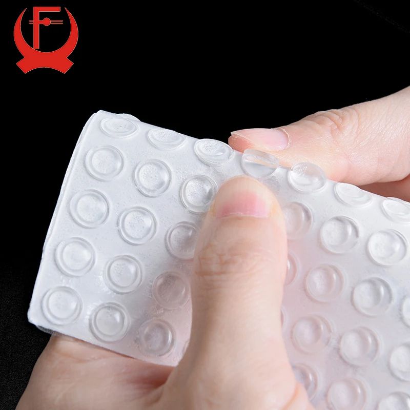 Grain Silicon Door Stops Pad – Transparent Self-Adhesive Rubber Bumpers for Kitchen Cabinets, Furniture, and Hardware