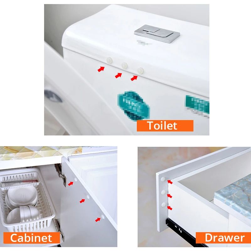 Grain Silicon Door Stops Pad  Transparent SelfAdhesive Rubber Bumpers For Kitchen Cabinets Furnitur 2
