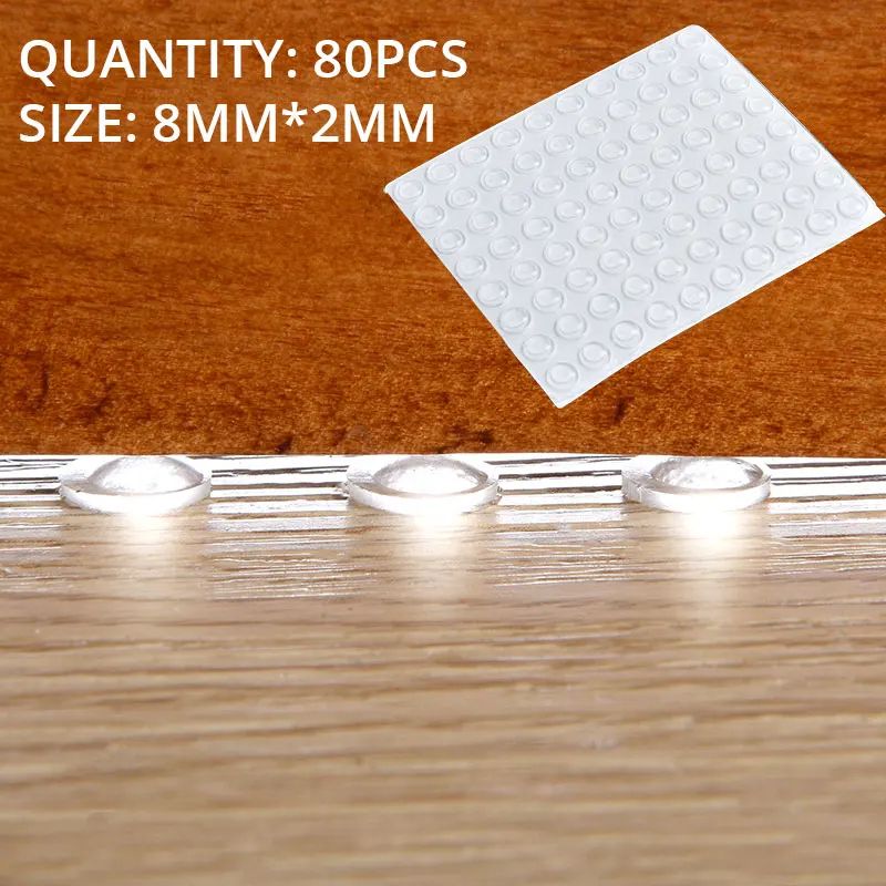 Grain Silicon Door Stops Pad  Transparent SelfAdhesive Rubber Bumpers For Kitchen Cabinets Furnitur 6