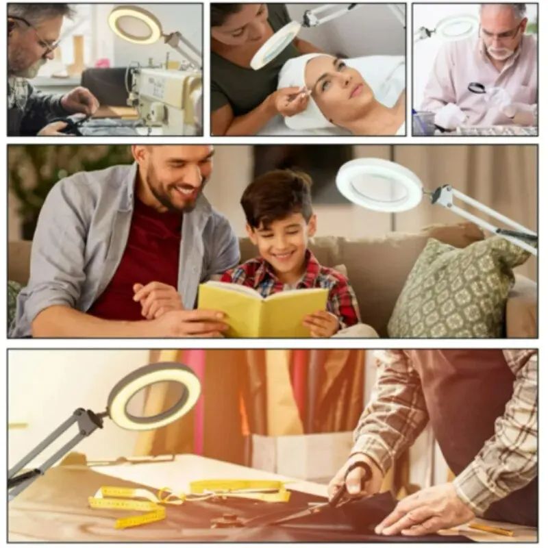 Magnifying Glass With Light USB Powered 3Color LED Magnifier For Soldering Iron Repair Skincare Cra