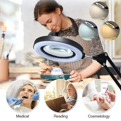 Magnifying Glass With Light USB Powered 3Color LED Magnifier For Soldering Iron Repair Skincare Cra