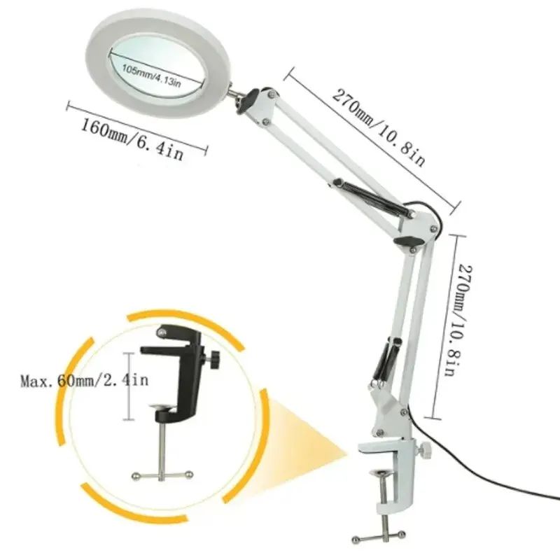 Magnifying Glass With Light USB Powered 3Color LED Magnifier For Soldering Iron Repair Skincare Cra
