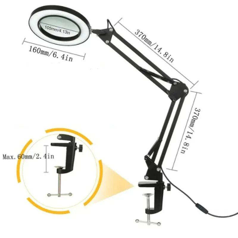 Magnifying Glass With Light USB Powered 3Color LED Magnifier For Soldering Iron Repair Skincare Cra