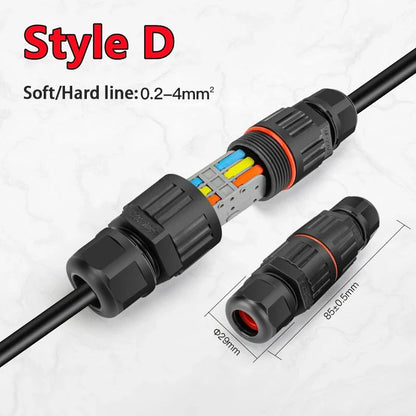 Outdoor Waterproof Connector Pin Solderless Quick Wire Joint For LED Lamp Wiring And Rainproof Term 9