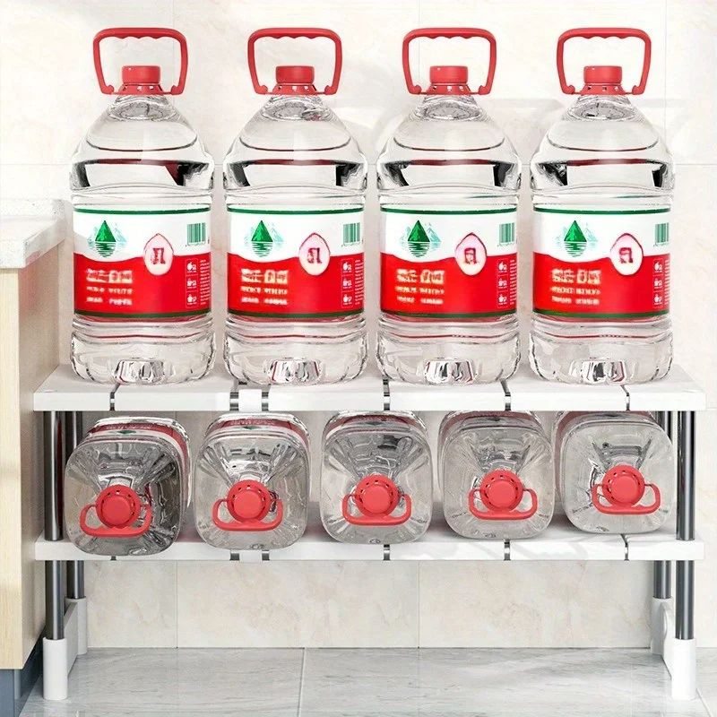 Stainless Steel Expandable Under Sink Storage Rack  2Tier Adjustable Kitchen  Bathroom Organizer Sh 3