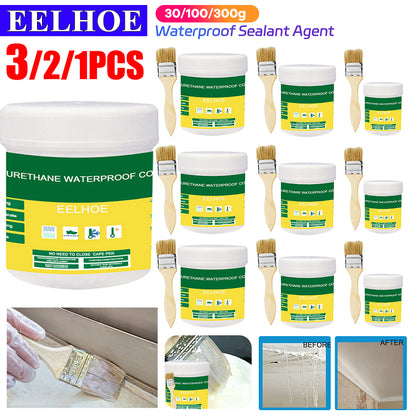 30300g Transparent Waterproof Coating Sealant Agent With Brush Invisible Paste Glue For Roof  Bathr 1